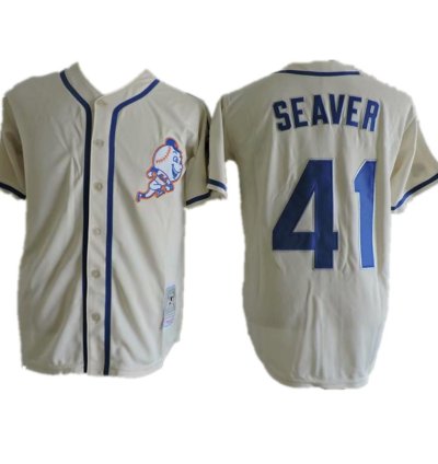 New York Mets Tom Seaver Cream Throwback Jersey