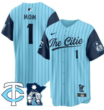Mom Jersey 1 Minnesota Twins 2025 City Connect Concept Stitched Blue