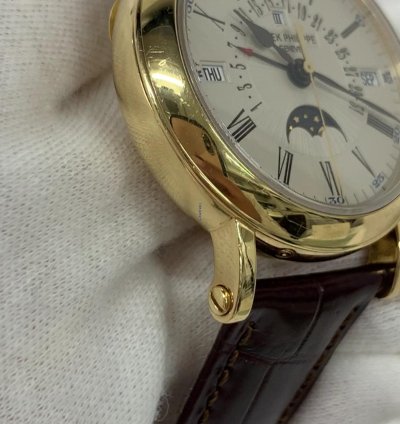 Patek Philippe Perpetual Calendar Grand Complications 38mm Yg - White Dial - Strap 5159j-001