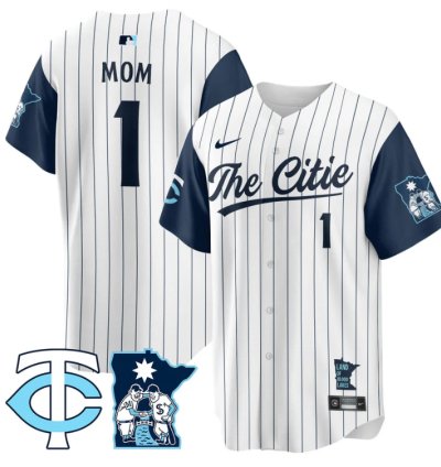 Mom Jersey 1 Minnesota Twins 2025 City Connect Concept Stitched White