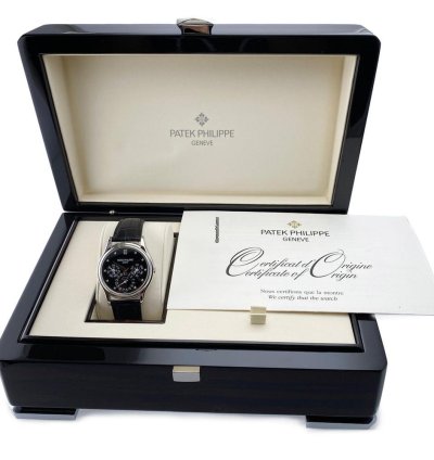 Patek Philippe Perpetual Calendar Grand Complications 5140p Diamond Black Dial Mens Watch Box Papers