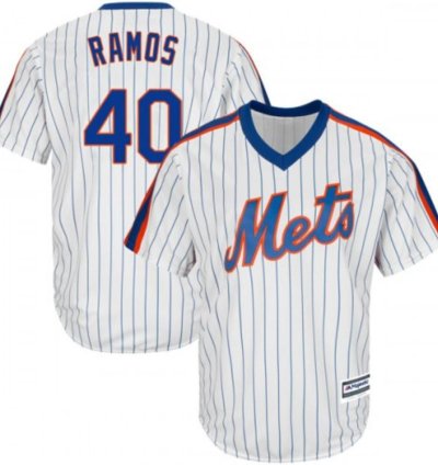 New York Mets Wilson Ramos White Throwback Pullover Jersey