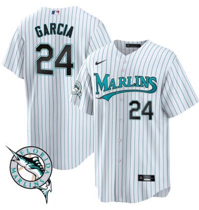 Avisail Garcia Jersey 24 Miami Marlins Throwback Cool Base All Stitched