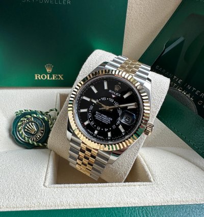 Rolex Sky-dweller New Release 2023 336933 Jubilee Bracelet Black Dial - Two Tone Yellow Gold