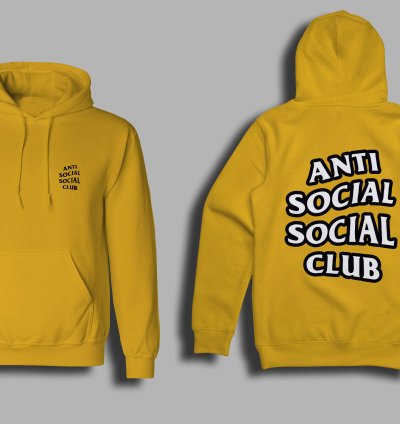 Anti Social Social Club Classic Logo Gold Hoodie