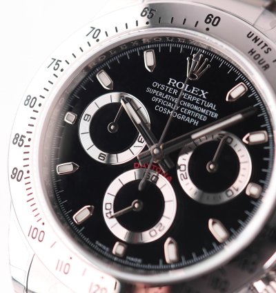 Rolex Daytona Steel Black Dial Full Stickers New