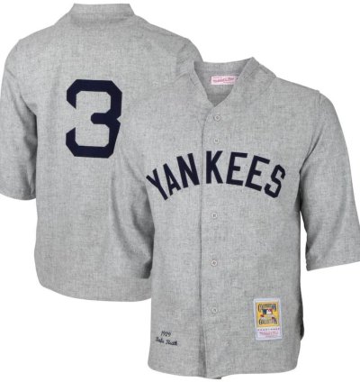 New York Yankees Babe Ruth Gray 1929 Throwback Jersey