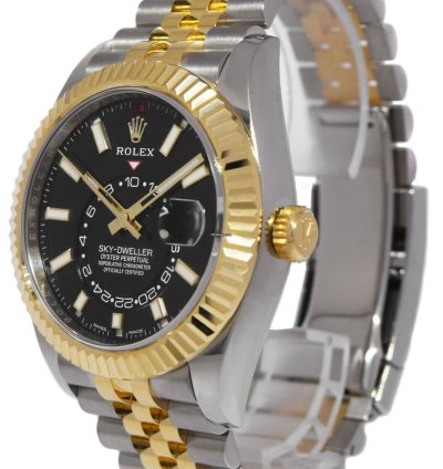 Rolex Sky-dweller New Rolex Sky-dweller Black Dial 18k Yg Steel Jubilee 42mm Watch 23 326933