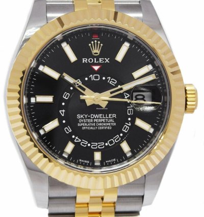 Rolex Sky-dweller New Rolex Sky-dweller Black Dial 18k Yg Steel Jubilee 42mm Watch 23 326933