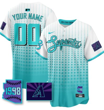 Custom Arizona Diamondbacks Jersey Purple For Second serpientes City Connect Stitched White