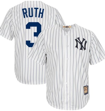 New York Yankees Babe Ruth White Throwback Jersey
