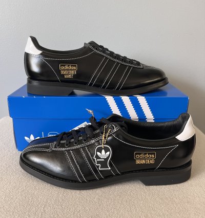 Adidas Brain Dead Bowling Shoes In Black Leather