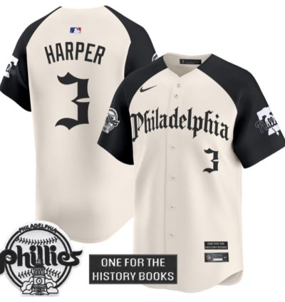 Bryce Harper Jersey 3 Phillies Retro Newspaper Edition Vapor Premier Limited Stitched Alternate