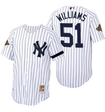 New York Yankees Bernie Williams White 1996 World Series Throwback Jersey