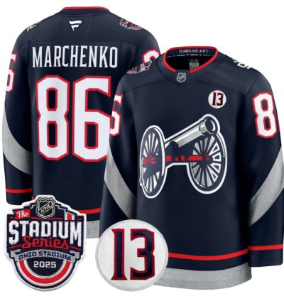 Men Kirill Marchenko Jersey 86 Columbus Blue Jackets 2025 Stadium Series