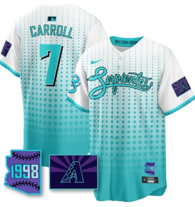 Corbin Carroll Jersey 7 Arizona Diamondbacks Serpientes City Connect Stitched White
