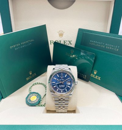 Rolex Sky-dweller New Sky Dweller 326934 Blue Index Dial Jubilee Bracelet 42mm Stainless Steel