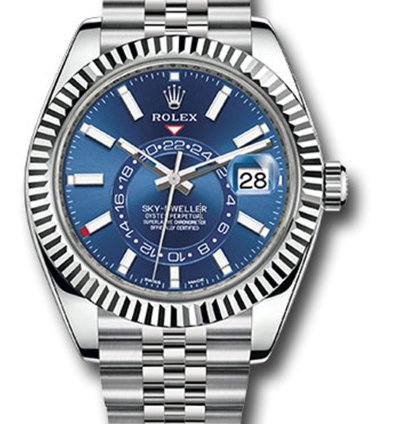 Rolex Sky-dweller New Sky Dweller 326934 Blue Index Dial Jubilee Bracelet 42mm Stainless Steel