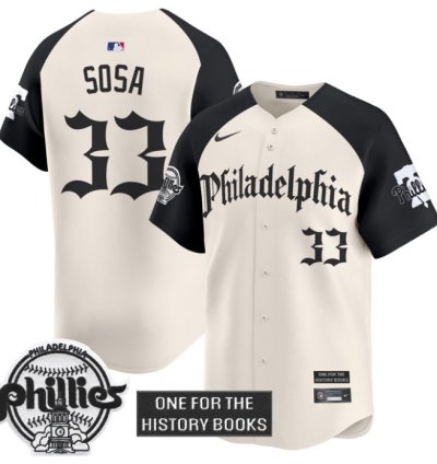 Edmundo Sosa Jersey 33 Phillies Retro Newspaper Edition Vapor Premier Limited Stitched Alternate