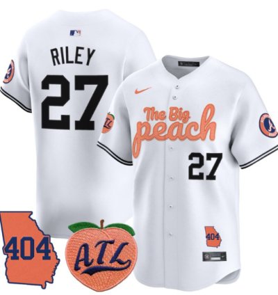 Austin Riley Jersey 27 Atlanta Braves 404 The Big Peach Premier Limited Stitched White
