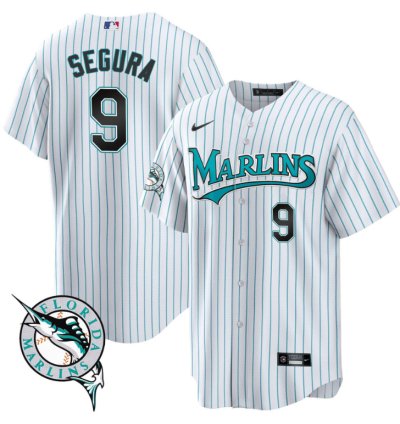 Jean Segura Jersey 9 Miami Marlins Throwback Cool Base All Stitched