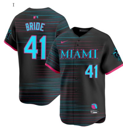 Jonah Bride Jersey 41 Miami Marlins 2025 City Connect Vapor Premier Limited Stitched