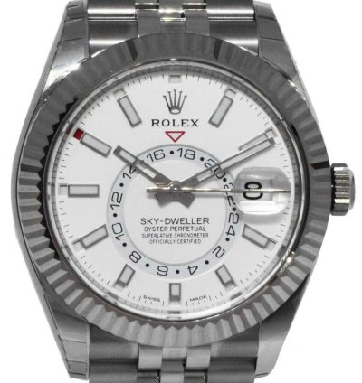 Rolex Sky-dweller Nos Rolex Sky-dweller Steel 18k Wg 42mm White Dial Jubilee Watch 21 326934