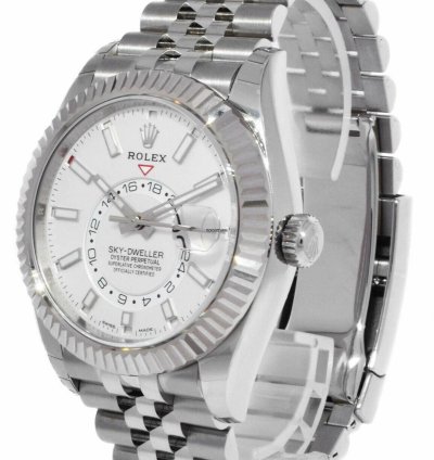 Rolex Sky-dweller Nos Rolex Sky-dweller Steel 18k Wg 42mm White Dial Jubilee Watch 21 326934