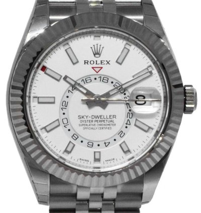 Rolex Sky-dweller Nos Rolex Sky-dweller Steel 18k Wg 42mm White Dial Jubilee Watch 21 326934