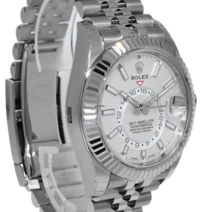 Rolex Sky-dweller Nos Rolex Sky-dweller Steel 18k Wg 42mm White Dial Jubilee Watch 21 326934