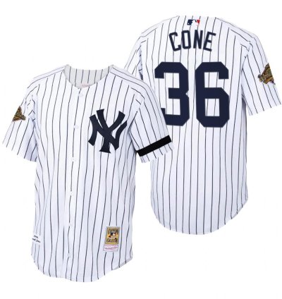New York Yankees David Cone White 1996 World Series Throwback Jersey
