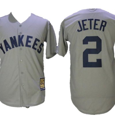 New York Yankees Derek Jeter Gray Throwback Jersey
