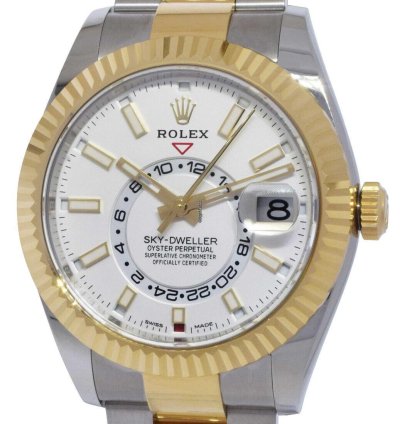 Rolex Sky-dweller Nos Rolex Sky-dweller White Dial 18k Yg Steel 42mm Oyster Watch 20 326933
