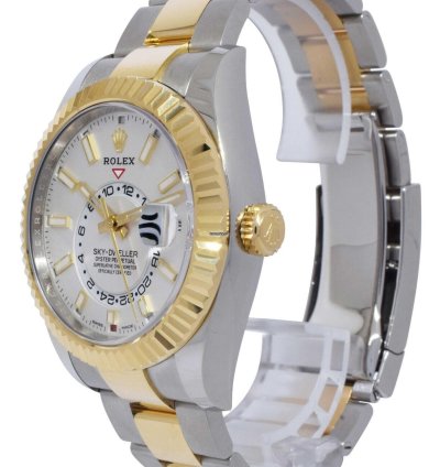 Rolex Sky-dweller Nos Rolex Sky-dweller White Dial 18k Yg Steel 42mm Oyster Watch 20 326933