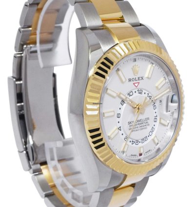Rolex Sky-dweller Nos Rolex Sky-dweller White Dial 18k Yg Steel 42mm Oyster Watch 20 326933