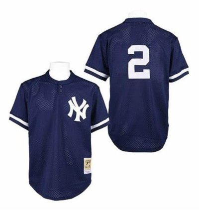 New York Yankees Derek Jeter Navy Throwback Mesh Pullover Jersey