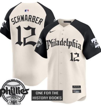 Kyle Schwarber Jersey 12 Phillies Retro Newspaper Edition Vapor Premier Limited Stitched Alternate