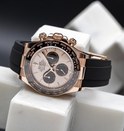 Rolex Daytona Sundust Dial Everose Gold Oysterflex 40mm 126515ln Full Set