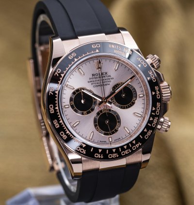 Rolex Daytona Sundust Dial Everose Gold Oysterflex 40mm 126515ln Full Set