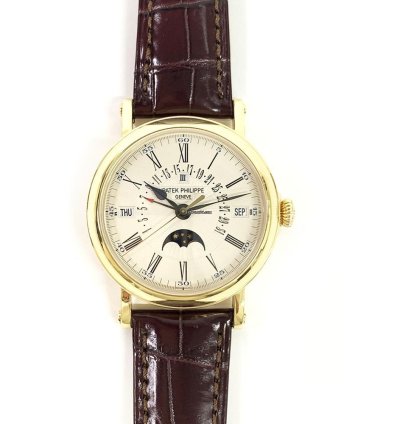 Patek Philippe Perpetual Calendar Grand Complications Yellow Gold White Roman Dial 5159j-001
