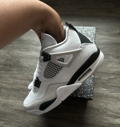 Aj4 Air Jordan 4 Retro Military Black White Sneakers