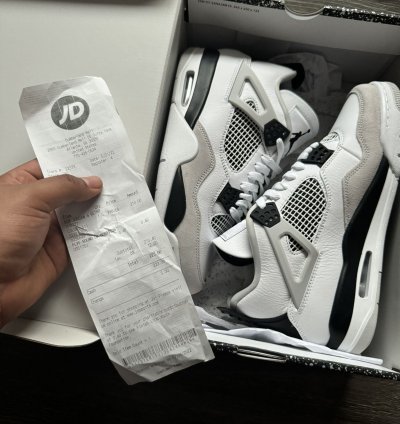 Aj4 Air Jordan 4 Retro Military Black White Sneakers