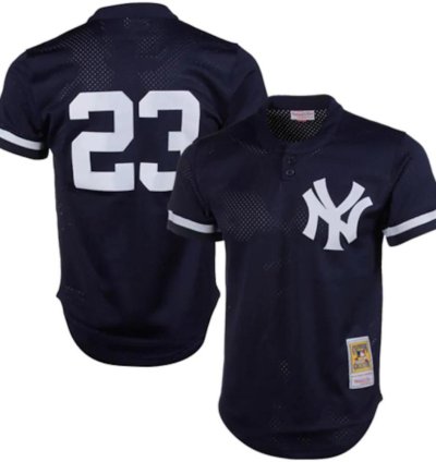 New York Yankees Don Mattingly Navy Throwback Mesh Pullover Jersey