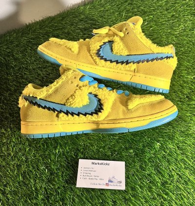Nike Sb Dunk Low Pro Qs Grateful Dead Yellow Bear Size 10