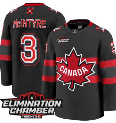 Men Drew Mcintyre Jersey 3 Elimination Chamber Toronto 2025 Stitched Black