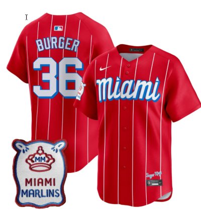 Miami Marlins Red City Connect Vapor Limited Customized Jersey - All Stitched