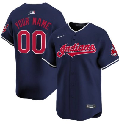 Custom Cleveland Indians Jersey Name And Number Navy All Stitched