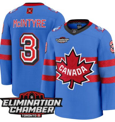 Men Drew Mcintyre Jersey 3 Elimination Chamber Toronto 2025 Stitched Royal