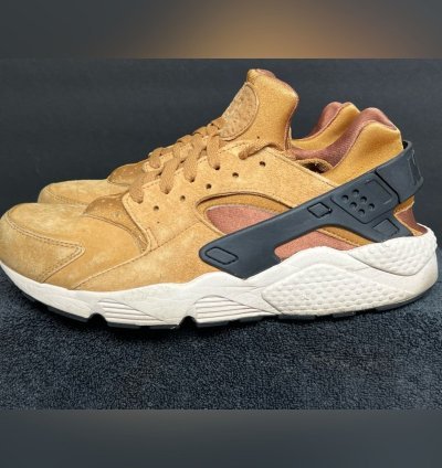 Authentic Nike Air Huarache Prm Wheat Black Light Bone Suede