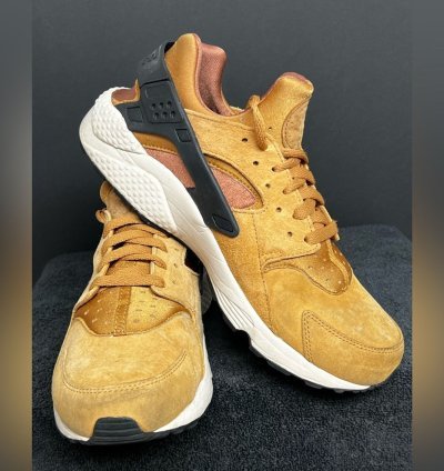 Authentic Nike Air Huarache Prm Wheat Black Light Bone Suede